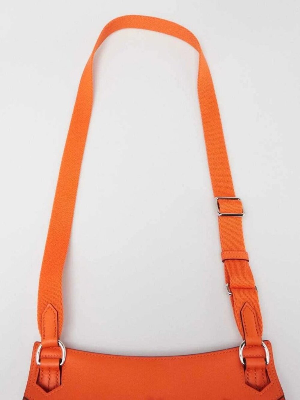 Hermes Orange Feu Swift Leather Palladium Plated Mini Jypsiere Bag - Picture 6 of 9
